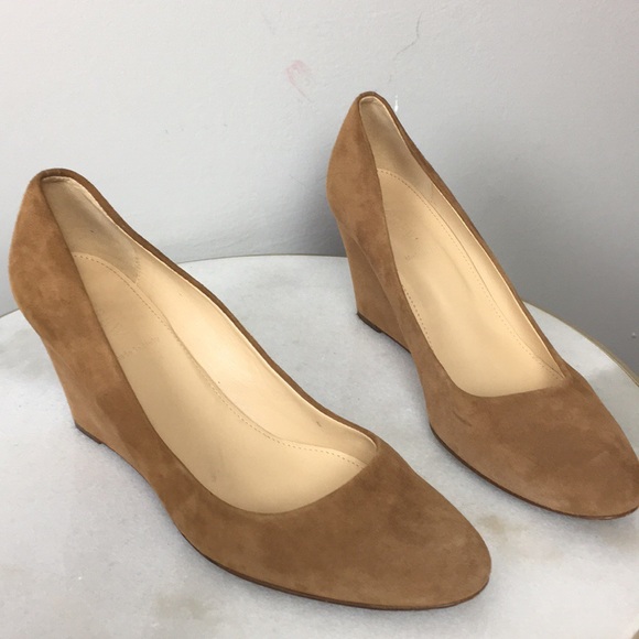 J. Crew Camel Suede Wedge Sz 10.5 - Picture 3 of 6